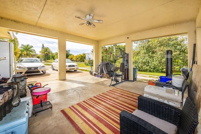 view of patio / terrace featuring ceiling fan