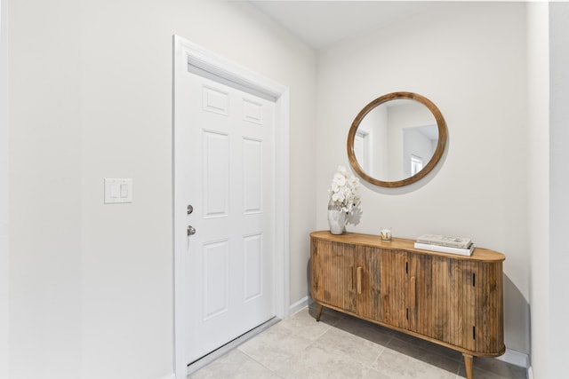 foyer with baseboards