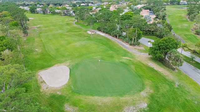 aerial view with view of golf course