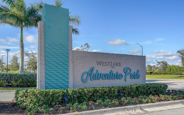 view of community sign