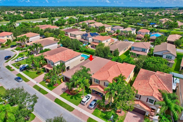 aerial view featuring a residential view