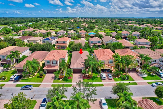 aerial view featuring a residential view