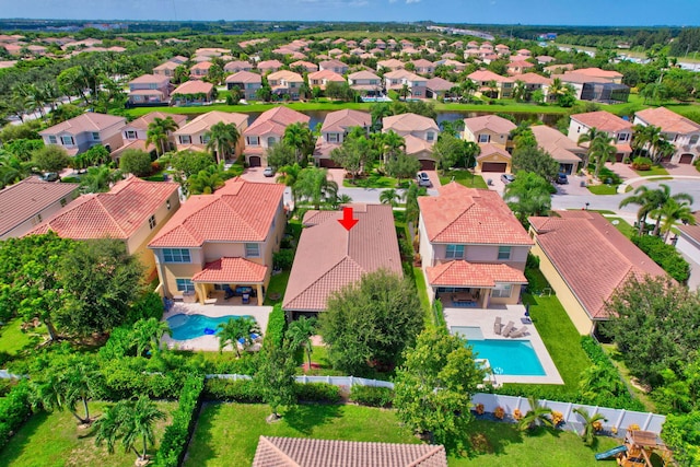 aerial view featuring a residential view