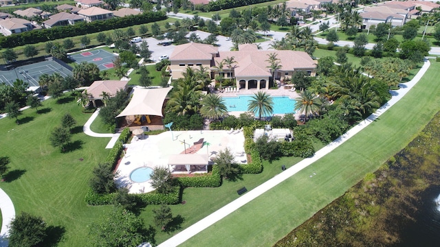 drone / aerial view featuring a residential view