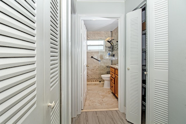 hall featuring light wood-style floors