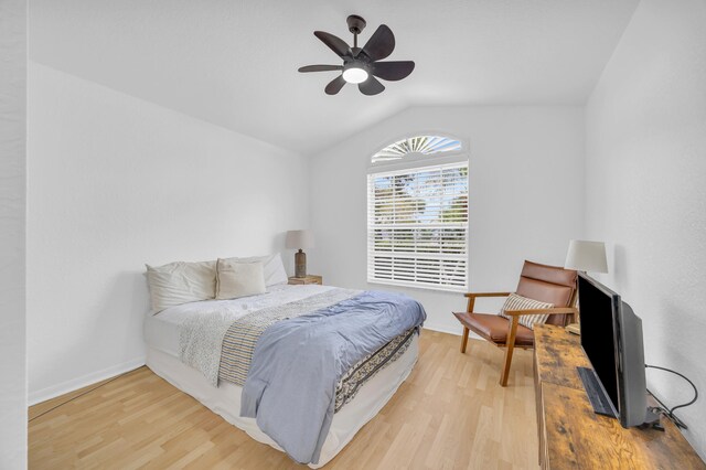 bedroom with light wood finished floors and visible vents