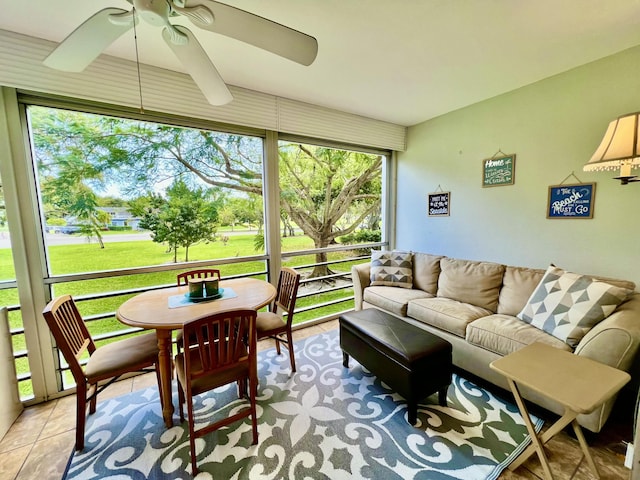 2014 Cambridge A, Deerfield Beach, FL 33442 - sunroom with an outdoor living space and ceiling fan