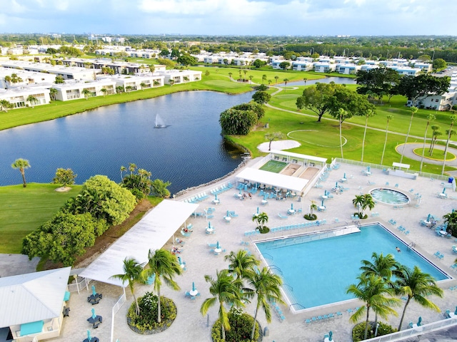 465 Saxony J, Delray Beach, FL 33446 - drone / aerial view with a water view