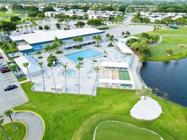 465 Saxony J, Delray Beach, FL 33446 - birds eye view of property with a water view