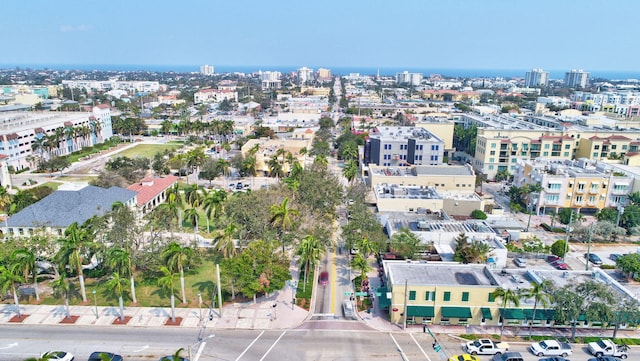 aerial view with a city view