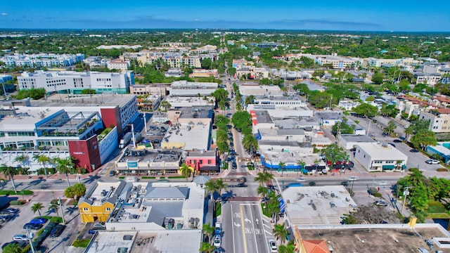 bird's eye view with a city view