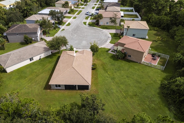 aerial view with a residential view