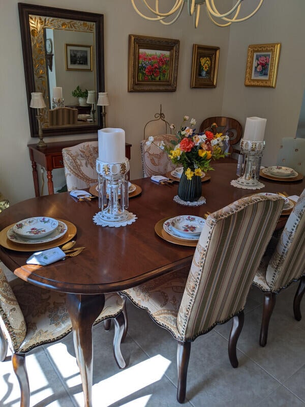 view of tiled dining room