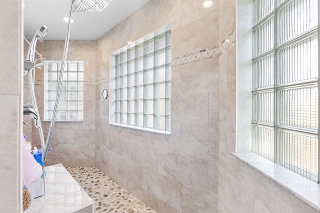 bathroom featuring a walk in shower