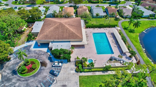 bird's eye view with a residential view