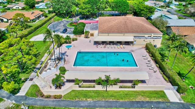 aerial view featuring a residential view