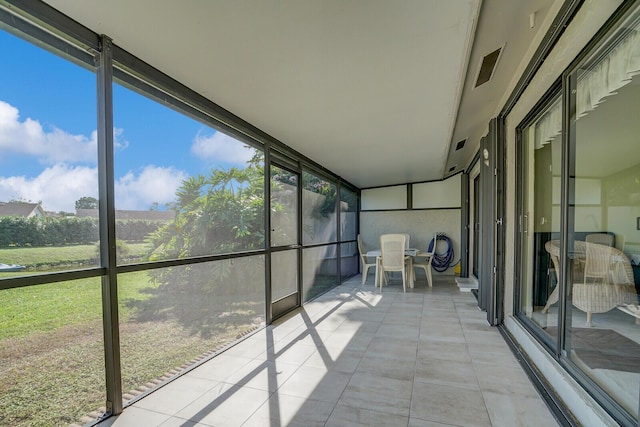 view of unfurnished sunroom