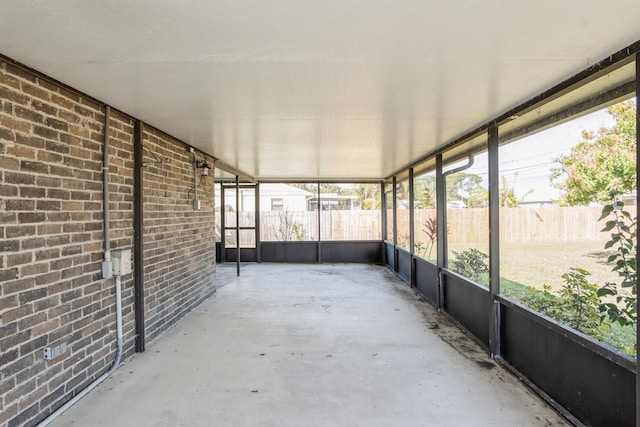 view of unfurnished sunroom