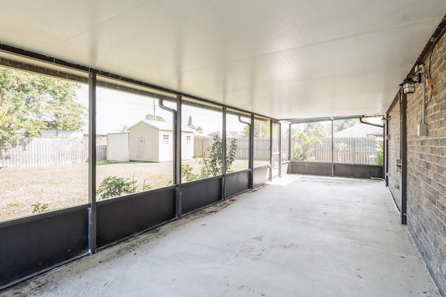 view of unfurnished sunroom