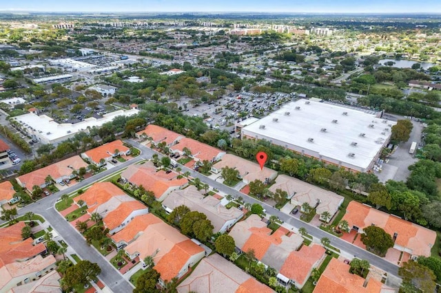 aerial view with a residential view