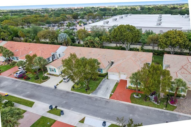 aerial view with a residential view