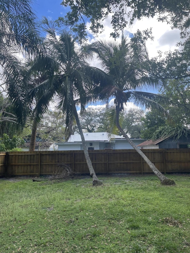 view of yard with fence