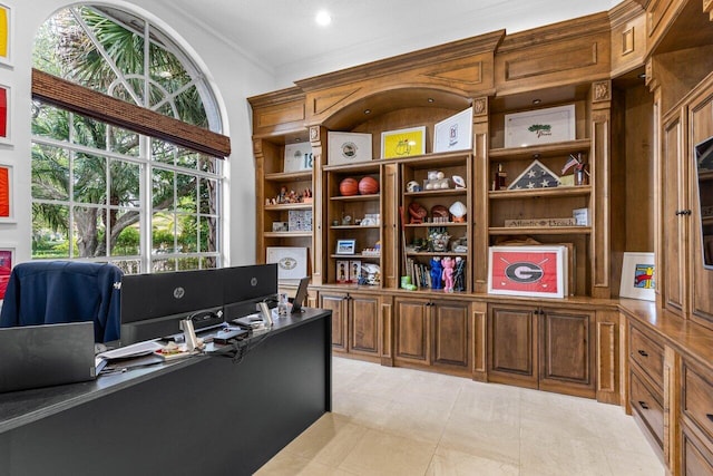 office featuring ornamental molding