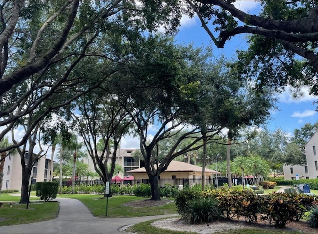 view of home's community with fence