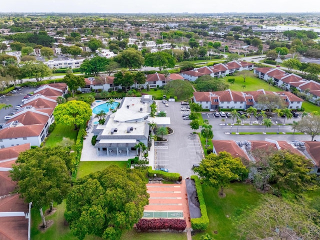 drone / aerial view with a residential view