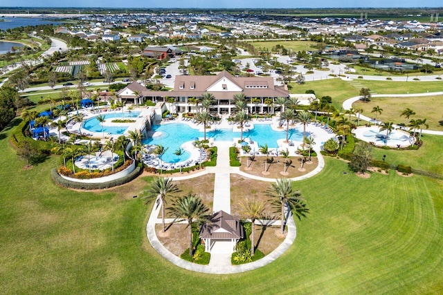 bird's eye view with a residential view