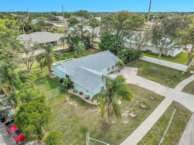 aerial view featuring a residential view