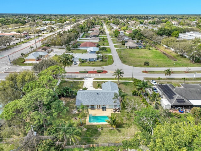 aerial view with a residential view