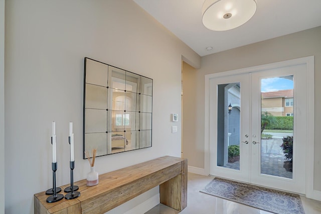 entryway with french doors