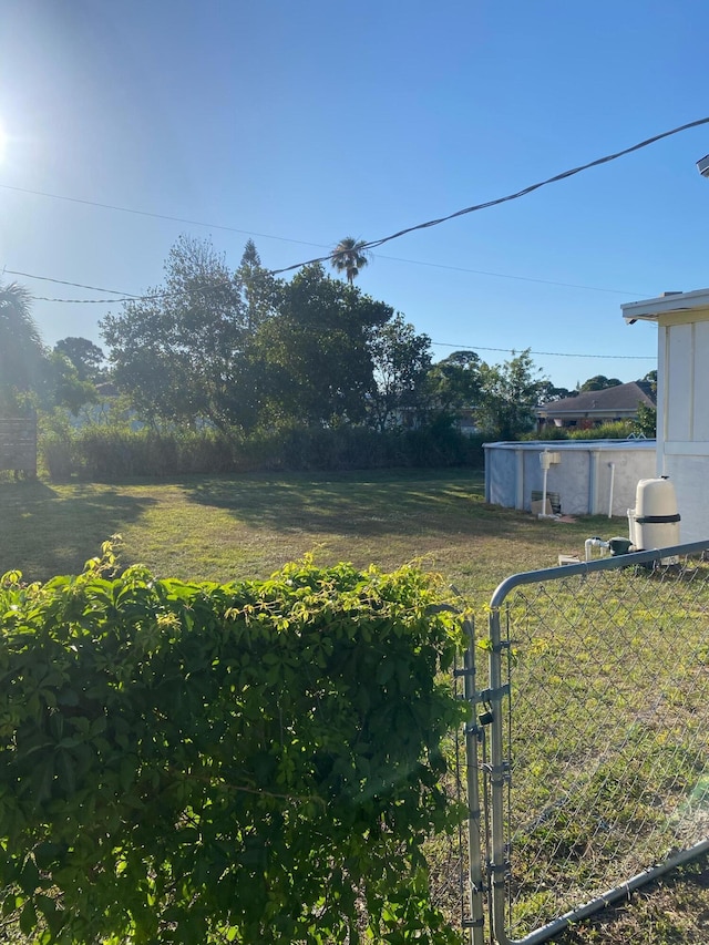 view of yard with fence
