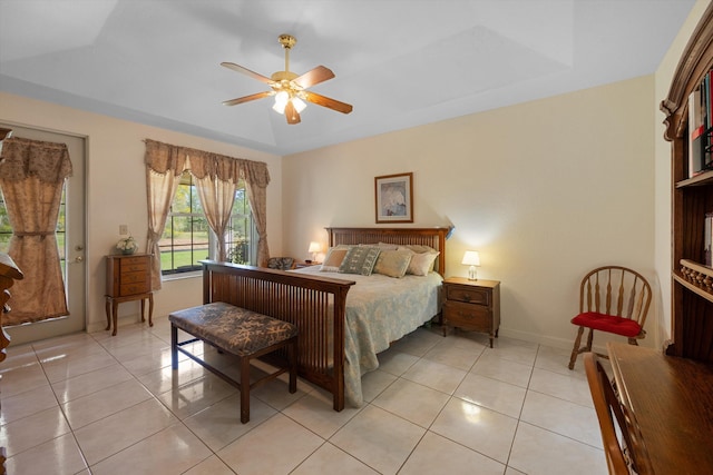 2891 SE Tailwinds Rd, Jupiter, FL 33478 - bedroom featuring light tile patterned floors and a ceiling fan