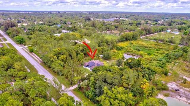 bird's eye view with a forest view