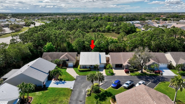 bird's eye view with a residential view