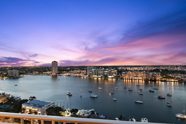 water view featuring a city view