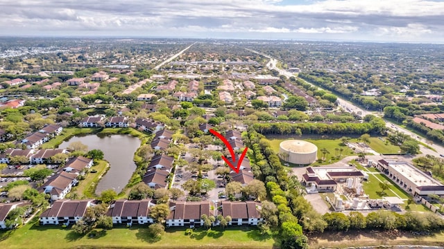 drone / aerial view with a residential view