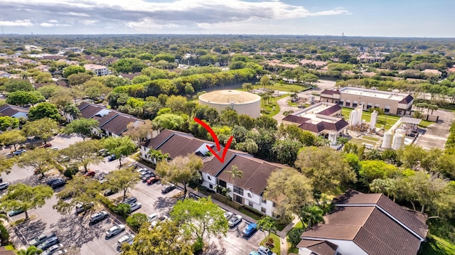 aerial view featuring a residential view