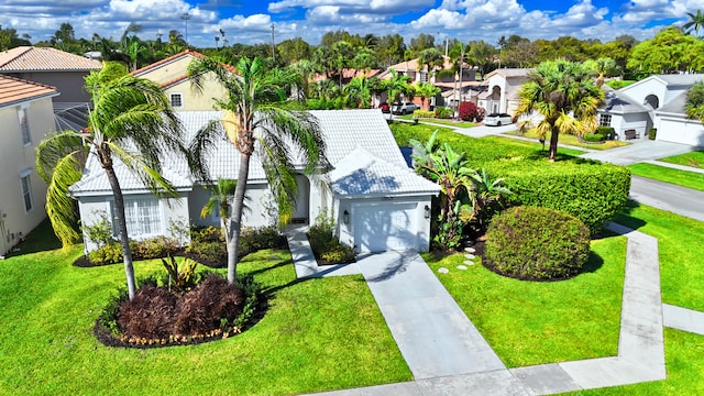 aerial view featuring a residential view