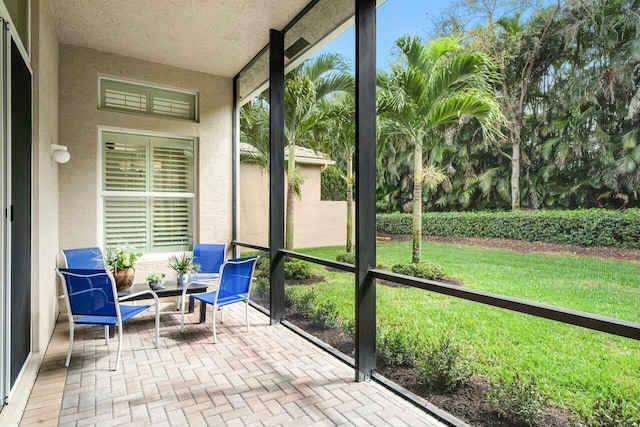 view of unfurnished sunroom