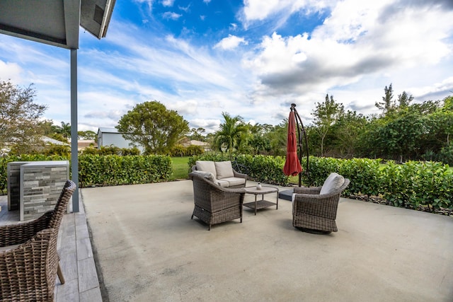 view of patio with outdoor lounge area