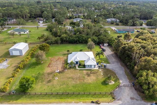 aerial view featuring a rural view