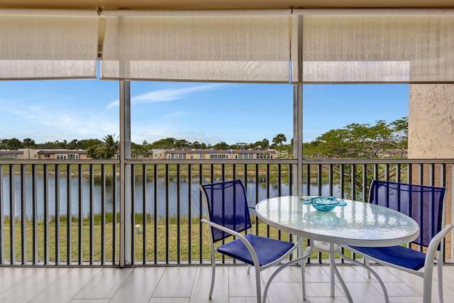154 Lake Meryl Dr Unit 255, West Palm Beach, FL 33411 - sunroom with a water view and plenty of natural light