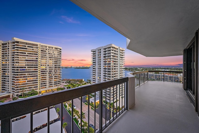 balcony with a water view