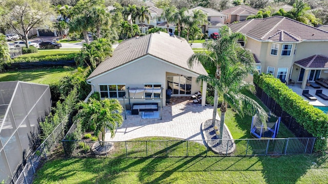 aerial view featuring a residential view