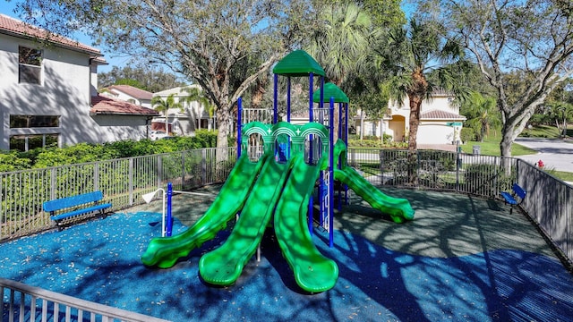 community playground with fence