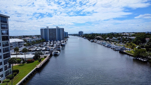 property view of water featuring a city view