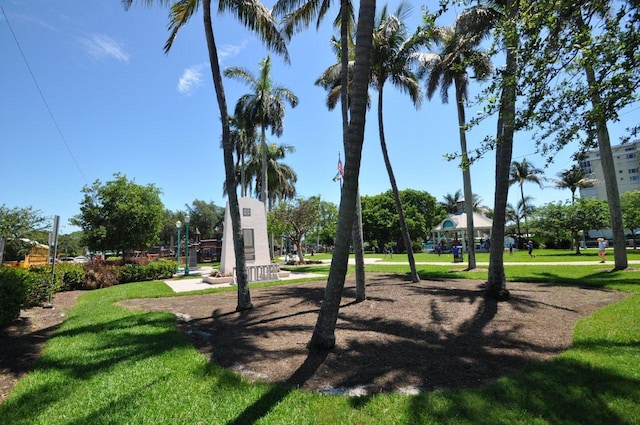 view of home's community with a lawn